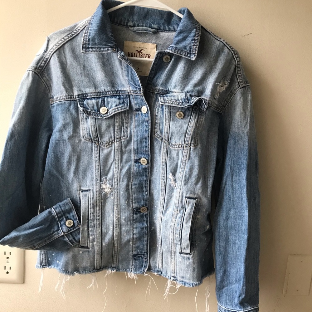 Small Hollister Ripped Jean Jacket